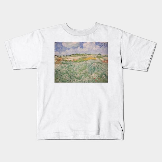 Van Gogh - Ebene bei Auvers Kids T-Shirt by SybaDesign